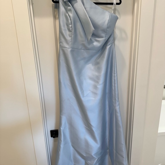 ALFRED SUNG Sky Blue One-Shoulder Dress - Picture 1 of 1